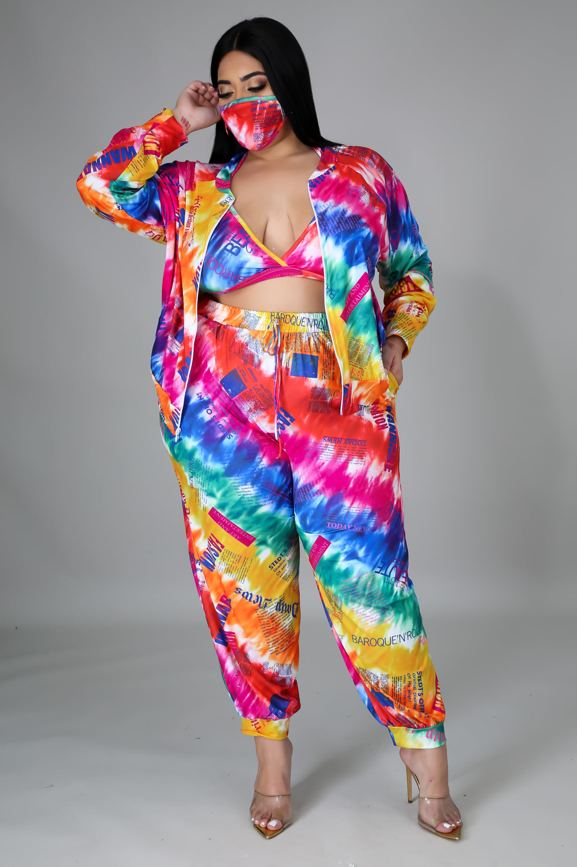 Rainbow 3 piece Jogging Suit (Mask not included)